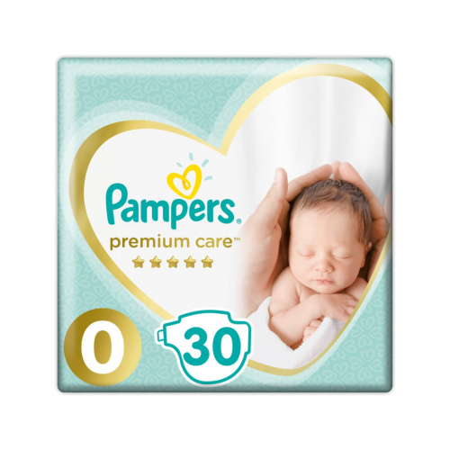 Pampers Premium Care Value Pack No.0 (<3kg) Βρεφικές Πάνες 30 τεμάχια